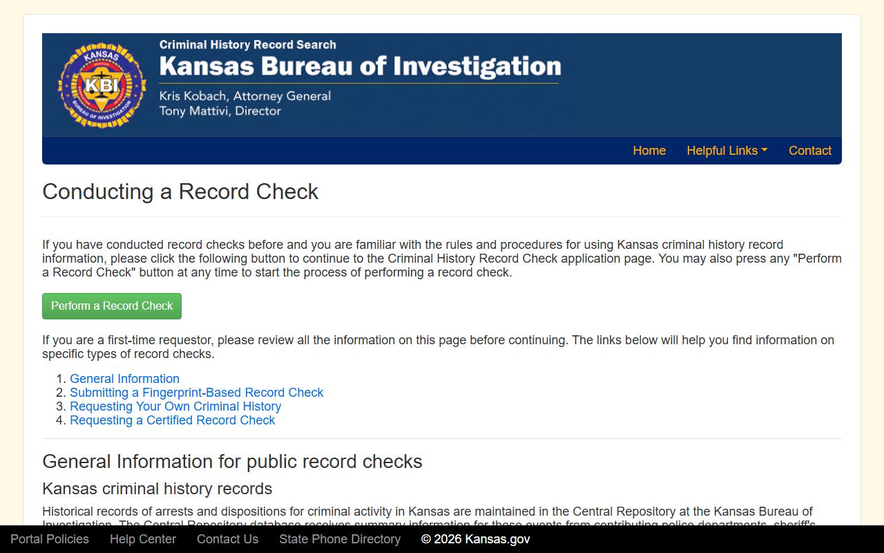 Pottawatomie County arrest records KBI criminal history check