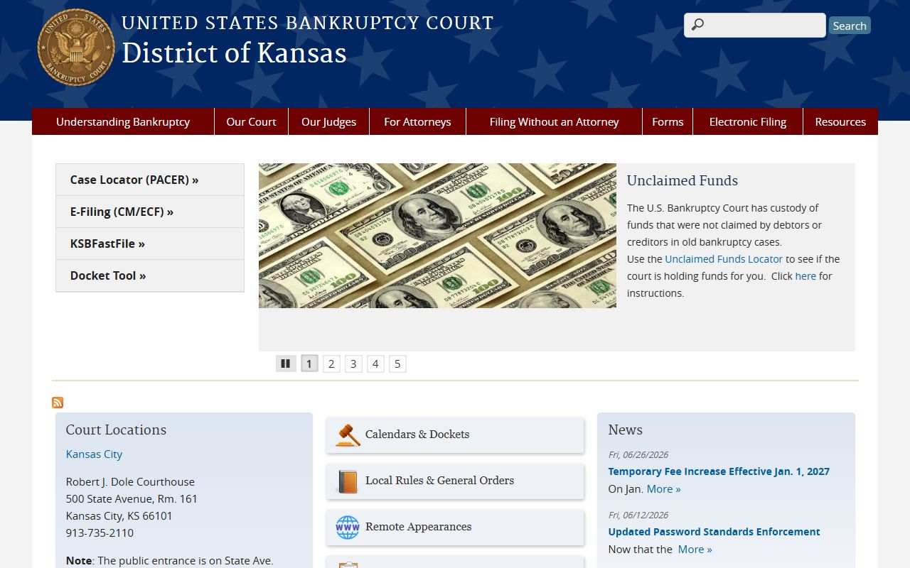 Pottawatomie County court records Kansas bankruptcy court access