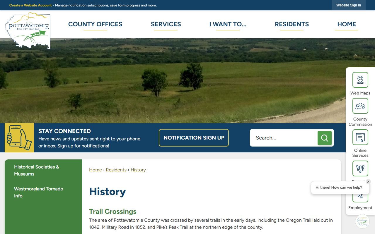 Pottawatomie County court records county history page
