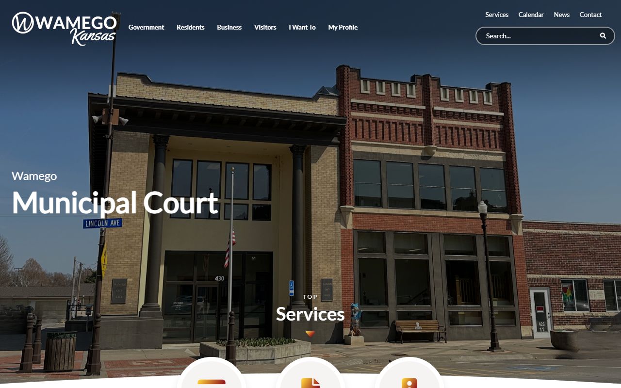 Pottawatomie County traffic court records Wamego Municipal Court page