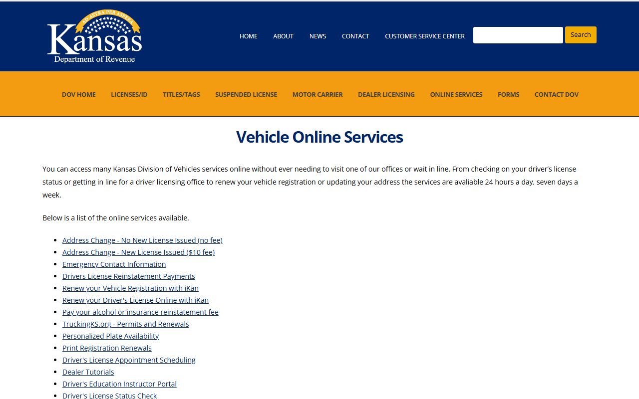 Pottawatomie County traffic court records Kansas Division of Vehicles online services