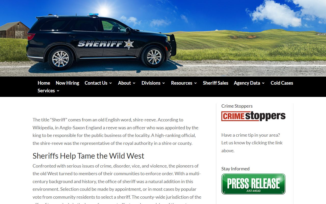 Pottawatomie County warrant records sheriff history page